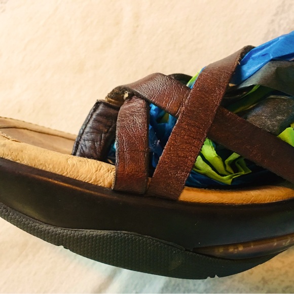 J-41 Adventure On brown leather strappy platform athletic sports sandals. EU 41. - Picture 10 of 16